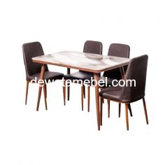 Dining Table Set 4 Chair - IMPORTA DT MATTO 4P / Coffee 